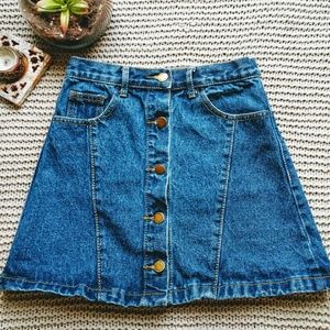 Yne.Niuzai Jean Button Mini Skirt